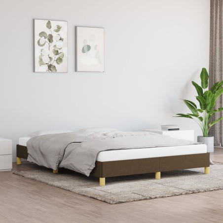 vidaXL Estructura de cama de tela marrón 140x190 cm