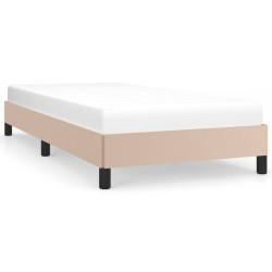 vidaXL Estructura de cama de cuero sintético capuchino 90x200 cm