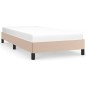 vidaXL Estructura de cama de cuero sintético capuchino 90x200 cm
