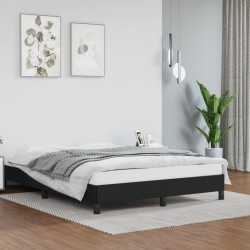 vidaXL Estructura de cama de cuero sintético negro 140x190 cm