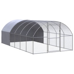 vidaXL Gallinero de exterior de acero galvanizado 3x6x2 m