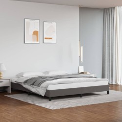 vidaXL Estructura de cama de cuero sintético gris 160x200 cm
