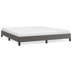 vidaXL Estructura de cama de cuero sintético gris 160x200 cm