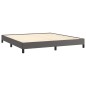 vidaXL Estructura de cama de cuero sintético gris 160x200 cm vidaXL Estructura de cama de cuero sintético gris 160x200 cm