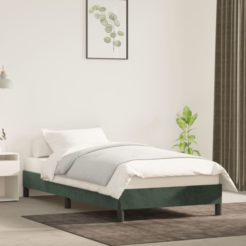 vidaXL Estructura de cama de terciopelo verde 100x200 cm