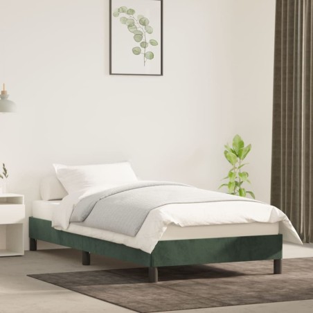 vidaXL Estructura de cama de terciopelo verde 100x200 cm
