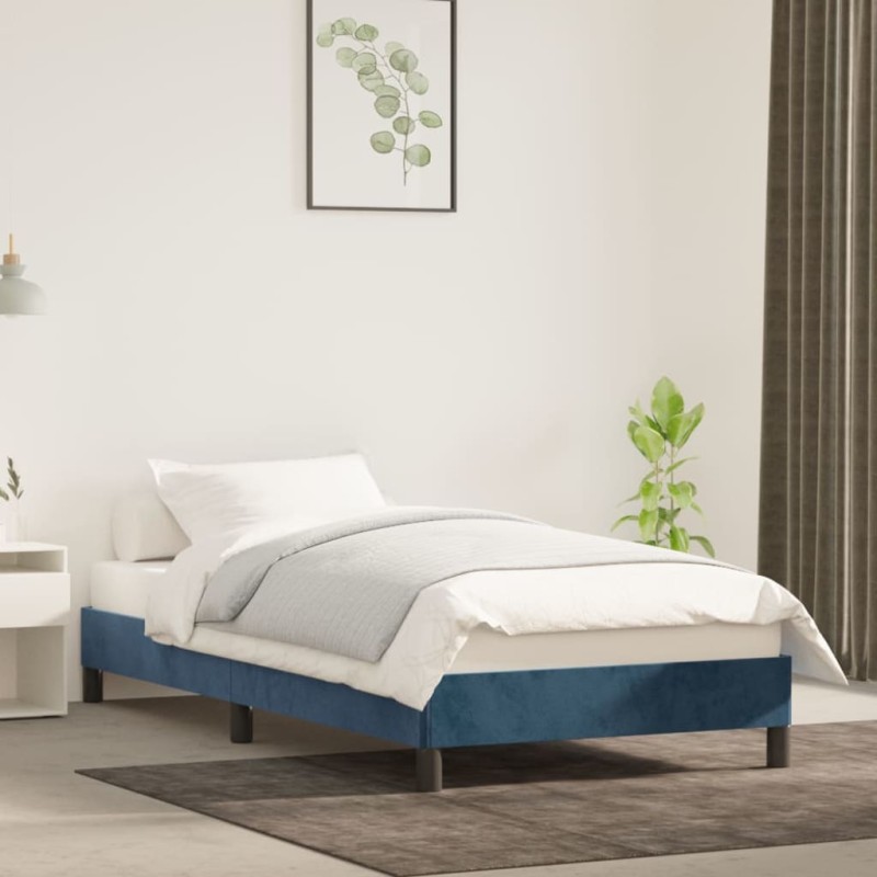 vidaXL Estructura de cama de terciopelo azul 90x200 cm vidaXL Estructura de cama de terciopelo azul 90x200 cm