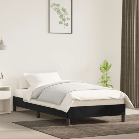 vidaXL Estructura de cama de terciopelo negra 90x200 cm