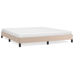 vidaXL Estructura de cama de cuero sintético capuchino 180x200 cm