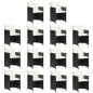 vidaXL Set comedor jardín 15 pzas y cojines ratán sintético negro