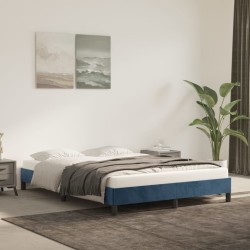 vidaXL Estructura de cama de terciopelo azul 140x200 cm