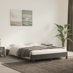 vidaXL Estructura de cama de terciopelo gris oscuro 140x200 cm