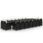vidaXL Set comedor de jardín 19 pzas con cojines ratán sintético negro vidaXL Set comedor de jardín 19 pzas con cojines ratán sintético negro