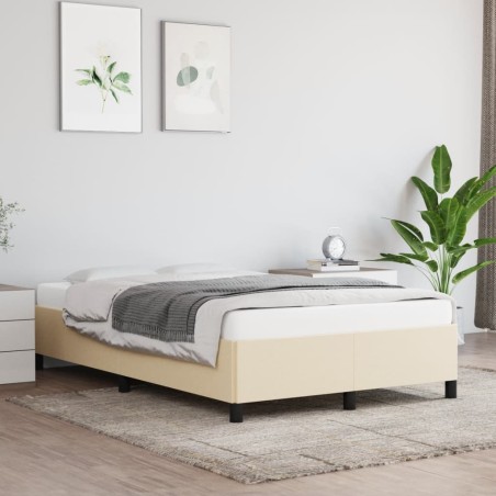vidaXL Estructura de cama de tela color crema 120x200 cm