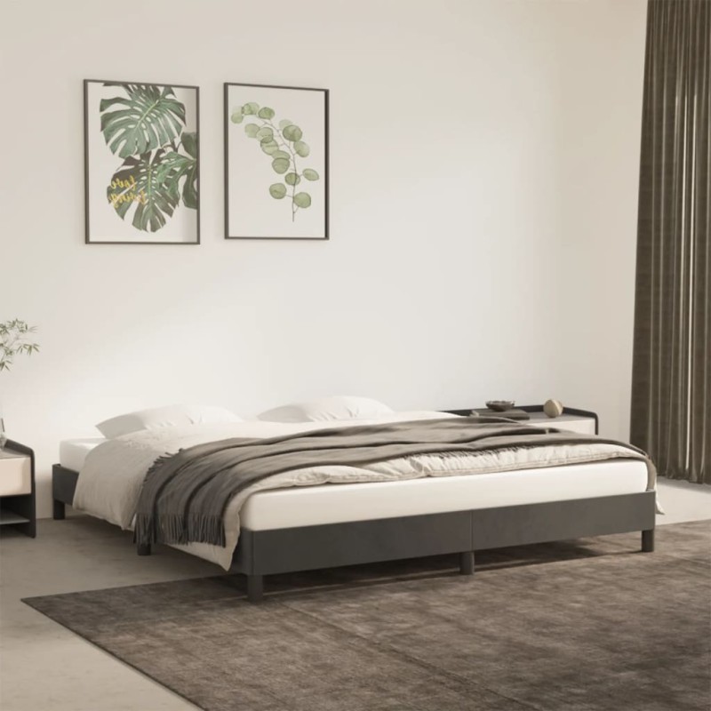 vidaXL Estructura de cama de terciopelo gris oscuro 180x200 cm vidaXL Estructura de cama de terciopelo gris oscuro 180x200 cm