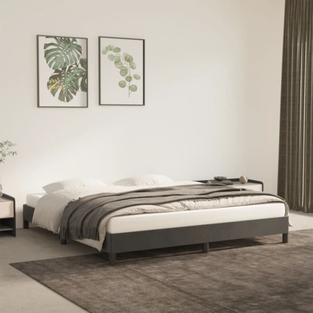 vidaXL Estructura de cama de terciopelo gris oscuro 180x200 cm