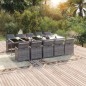 vidaXL Set comedor jardín 11 pzas con cojines ratán sintético gris vidaXL Set comedor jardín 11 pzas con cojines ratán sintético gris