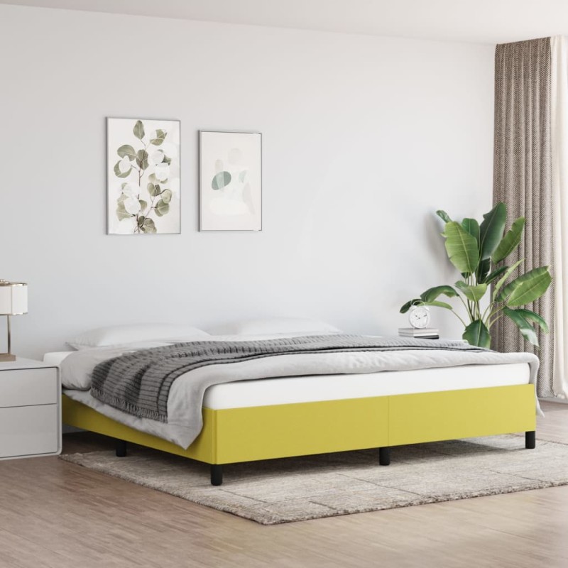 vidaXL Estructura de cama de tela verde 200x200 cm vidaXL Estructura de cama de tela verde 200x200 cm