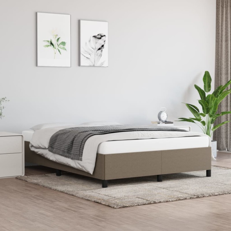 vidaXL Estructura de cama de tela gris taupe 140x190 cm vidaXL Estructura de cama de tela gris taupe 140x190 cm