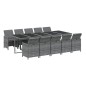 vidaXL Set comedor jardín 11 pzas con cojines ratán sintético gris vidaXL Set comedor jardín 11 pzas con cojines ratán sintético gris