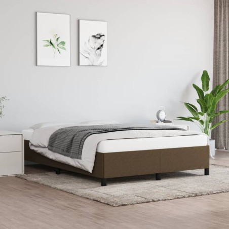 vidaXL Estructura de cama de tela marrón 140x200 cm