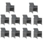 vidaXL Set comedor jardín 11 pzas con cojines ratán sintético gris vidaXL Set comedor jardín 11 pzas con cojines ratán sintético gris