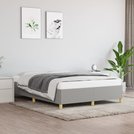vidaXL Estructura de cama de tela gris claro 140x200 cm