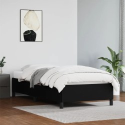 vidaXL Estructura de cama cuero sintético negro 90x190 cm