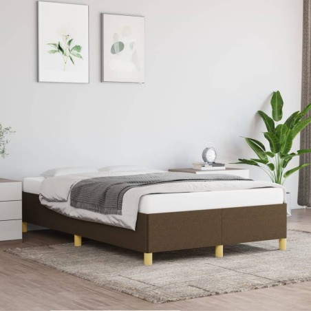 vidaXL Estructura de cama de tela marrón oscuro 120x200 cm