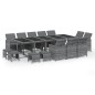 vidaXL Set comedor jardín 15 pzas y cojines ratán sintético gris vidaXL Set comedor jardín 15 pzas y cojines ratán sintético gris