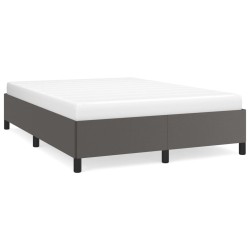 vidaXL Estructura de cama de cuero sintético gris 140x190 cm
