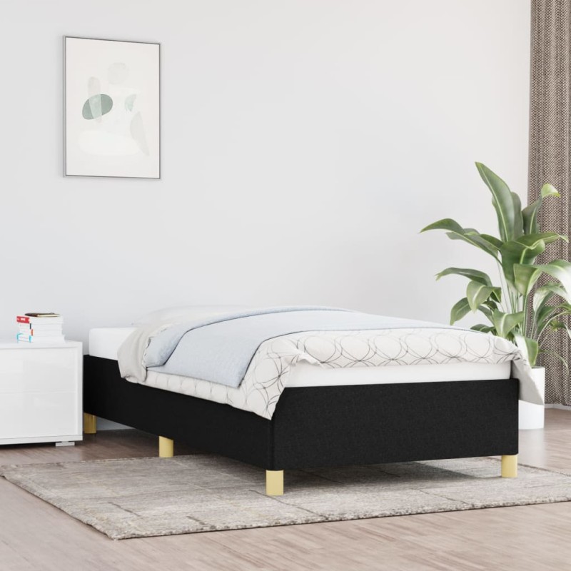 vidaXL Estructura de cama de tela negro 90x190 cm vidaXL Estructura de cama de tela negro 90x190 cm