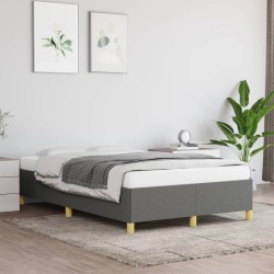vidaXL Estructura de cama de tela gris oscuro 120x200 cm