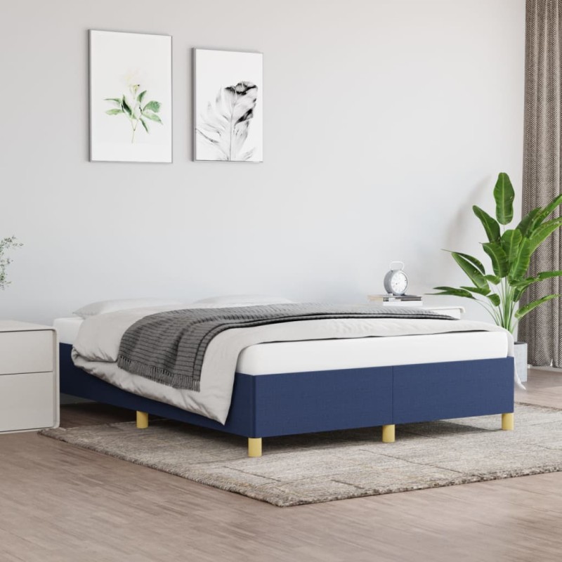 vidaXL Estructura de cama de tela gris taupe azul 140x200 cm vidaXL Estructura de cama de tela gris taupe azul 140x200 cm