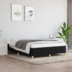 vidaXL Estructura de cama de tela negra 140x200 cm