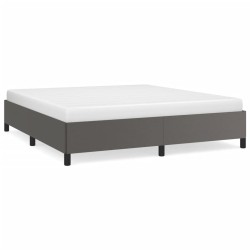 vidaXL Estructura de cama de cuero sintético gris 160x200 cm