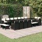vidaXL Set comedor de jardín 19 pzas con cojines ratán sintético negro vidaXL Set comedor de jardín 19 pzas con cojines ratán sintético negro