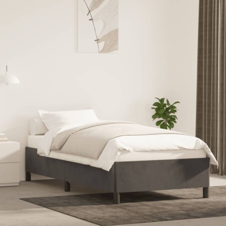 vidaXL Estructura de cama de terciopelo gris oscuro 100x200 cm