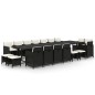 vidaXL Set comedor de jardín 19 pzas con cojines ratán sintético negro vidaXL Set comedor de jardín 19 pzas con cojines ratán sintético negro