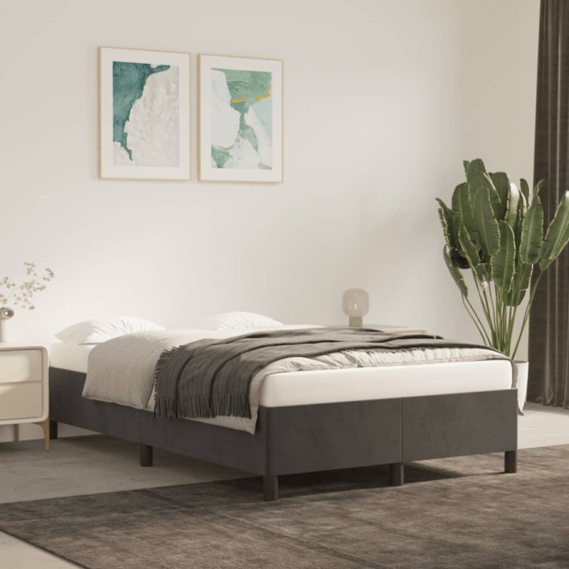 vidaXL Estructura de cama de terciopelo gris oscuro 120x200 cm vidaXL Estructura de cama de terciopelo gris oscuro 120x200 cm