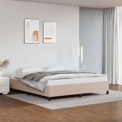 vidaXL Estructura de cama de cuero sintético capuchino 180x200 cm