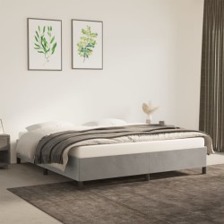 vidaXL Estructura de cama de terciopelo gris claro 160x200 cm