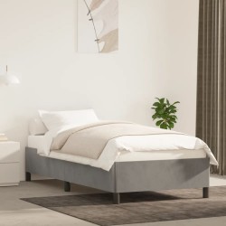 vidaXL Estructura de cama de terciopelo gris claro 90x190 cm