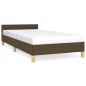 vidaXL Estructura de cama con cabecero de tela marrón oscuro 80x200 cm