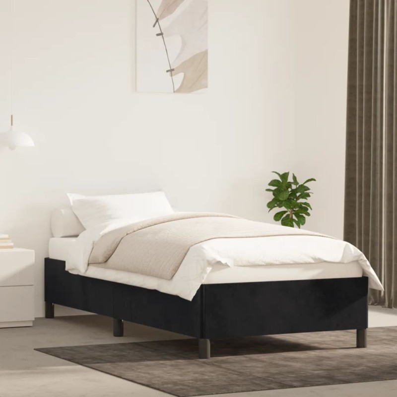 vidaXL Estructura de cama de terciopelo negro 90x190 cm vidaXL Estructura de cama de terciopelo negro 90x190 cm