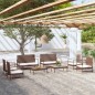 vidaXL Set muebles de jardín 8 piezas y cojines ratán sintético marrón vidaXL Set muebles de jardín 8 piezas y cojines ratán sintético marrón