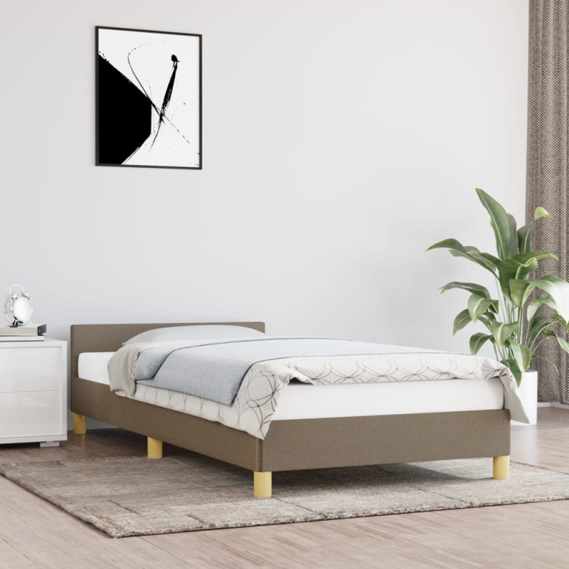 vidaXL Estructura de cama con cabecero de tela gris taupe 90x200 cm vidaXL Estructura de cama con cabecero de tela gris taupe 90x200 cm