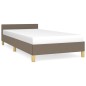 vidaXL Estructura de cama con cabecero de tela gris taupe 90x200 cm vidaXL Estructura de cama con cabecero de tela gris taupe 90x200 cm
