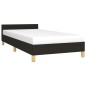 vidaXL Estructura de cama con cabecero de tela negro 100x200 cm vidaXL Estructura de cama con cabecero de tela negro 100x200 cm