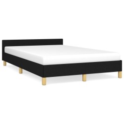 vidaXL Estructura de cama con cabecero de tela negro 120x200 cm
